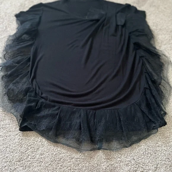 Valentino Black Ruffled Lace Blouse - Picture 3 of 9